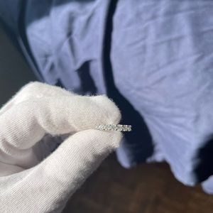 0.7ct moissanite stone band ring 925 sterling silver gold plated